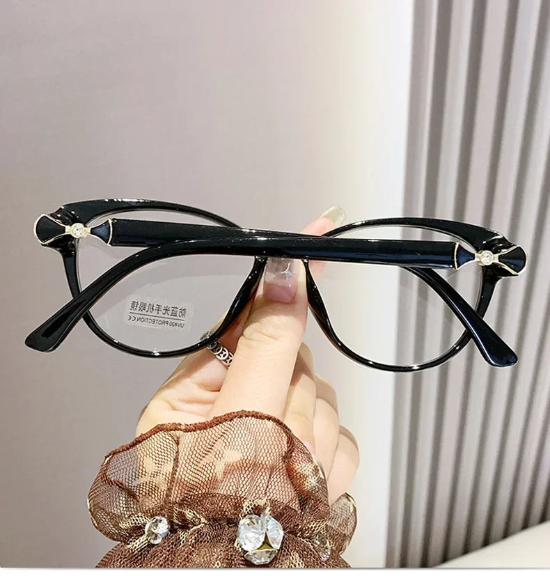 Luxury Ladies Reading Glasses Woman Prescription Glasses For Sight Plus Women's Grade Glasses Transparent Anti Blue +2 +2.5