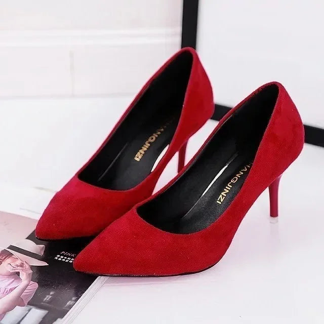 Women Shoes Pointed Toe Pumps Patent Leather Dress Red 8CM High Heels Boat Shoes Shadow Wedding  for Wedding Women