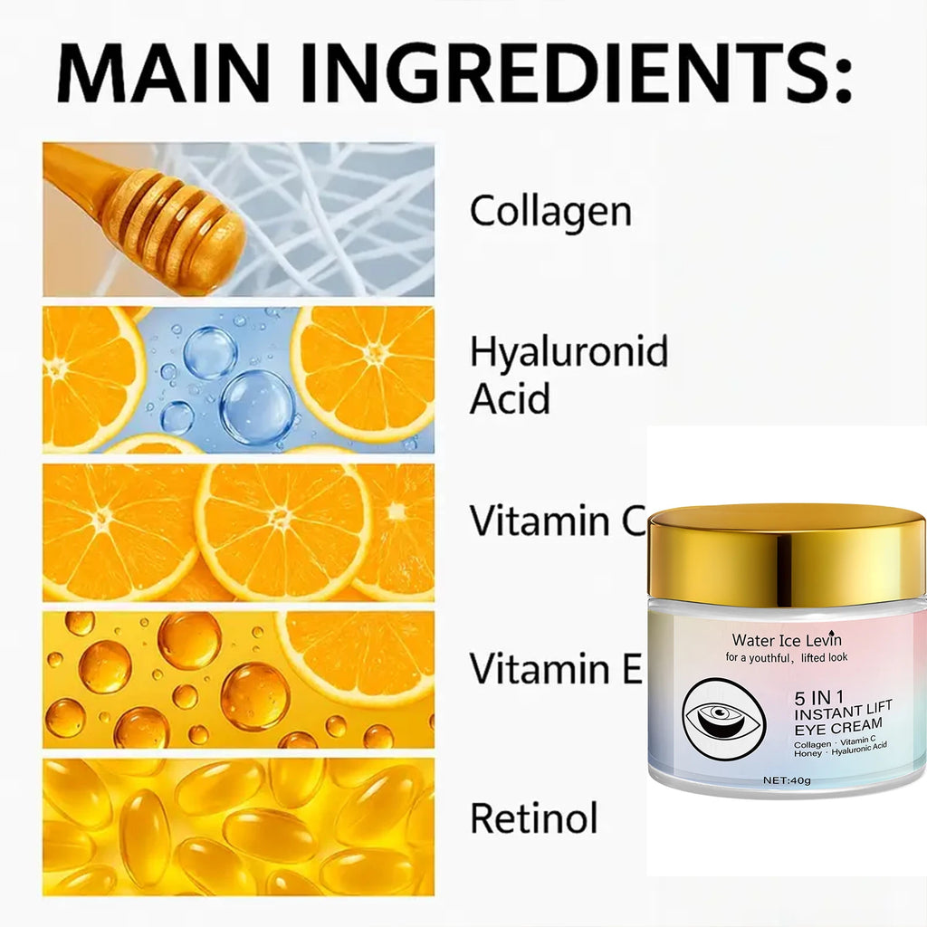 5-in-1 Eye Cream with Collagen & Vitamin C - Instant Brightening Effect - Deeply Hydrating - For a Radiant Look