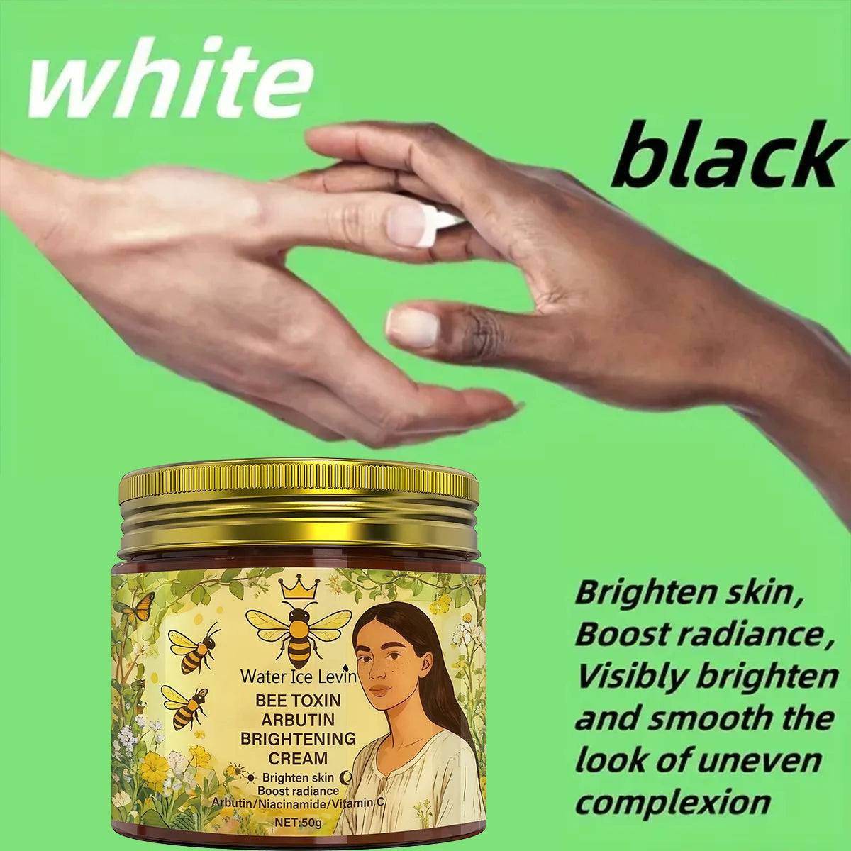 Bee Toxin & Arbutin Brightening Cream | Retinol & Hyaluronic Acid Moisturizer for Soft, Glowing Skin