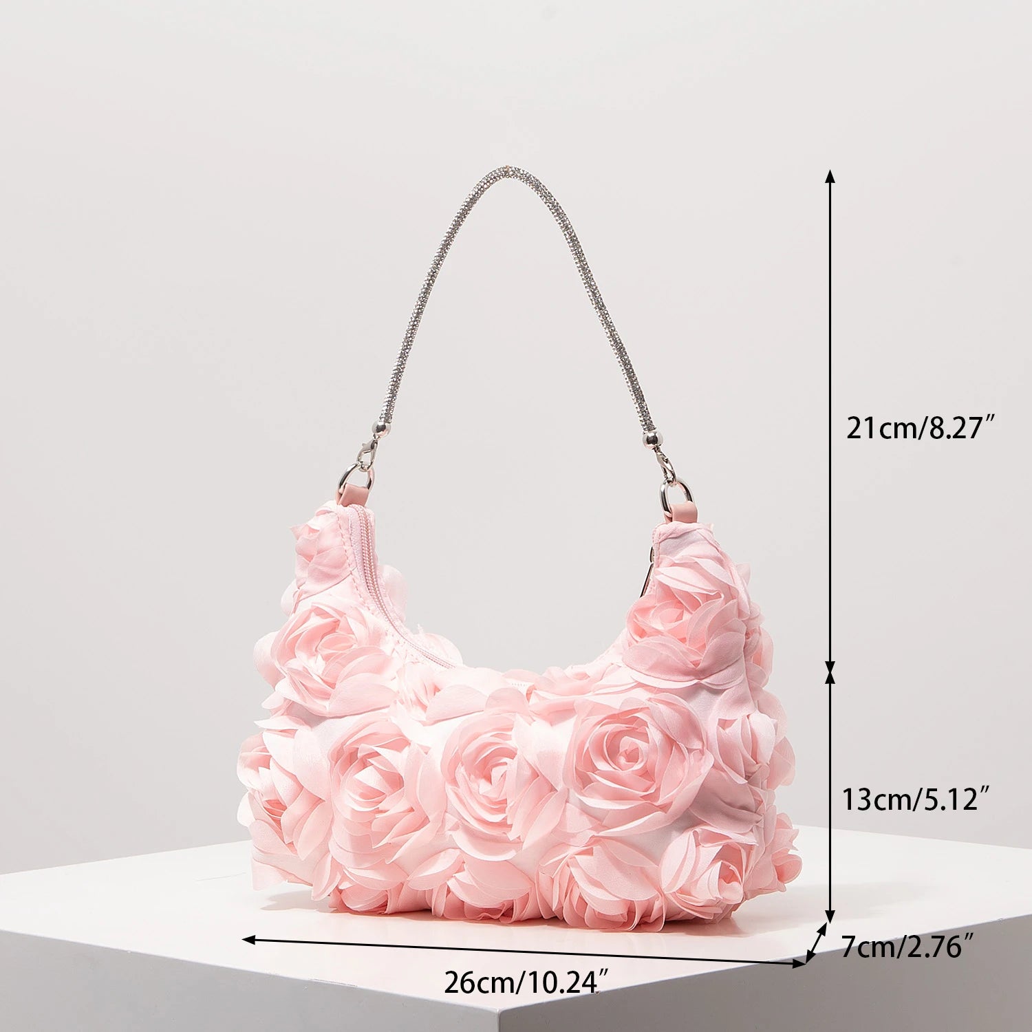 Rose Flower Shoulder Bag, Prom Dresses for Women, Sequin Bag, Luxury Handbag, Elegant Bag for Women, Wedding Items (Random Pattern)