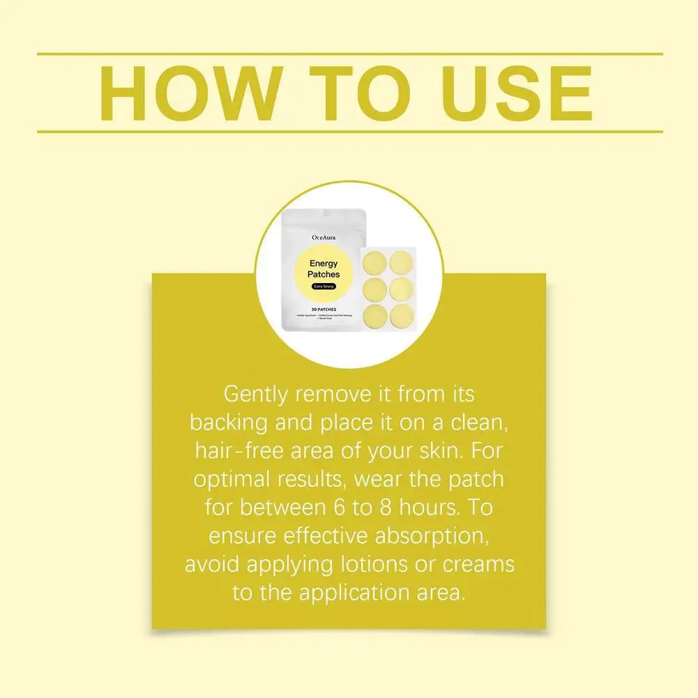 Energy Patches Strengthen Immune System Energy Boost Increase Alertness Motivation Fatigue Relieve Dopamine Patches Supplement