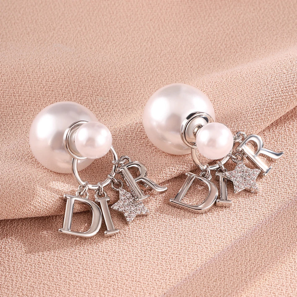 Elegant Business Pearl Star Earrings Suitable For Women To Wear Fashionable Jewelry For Travel, Banquets, And Parties