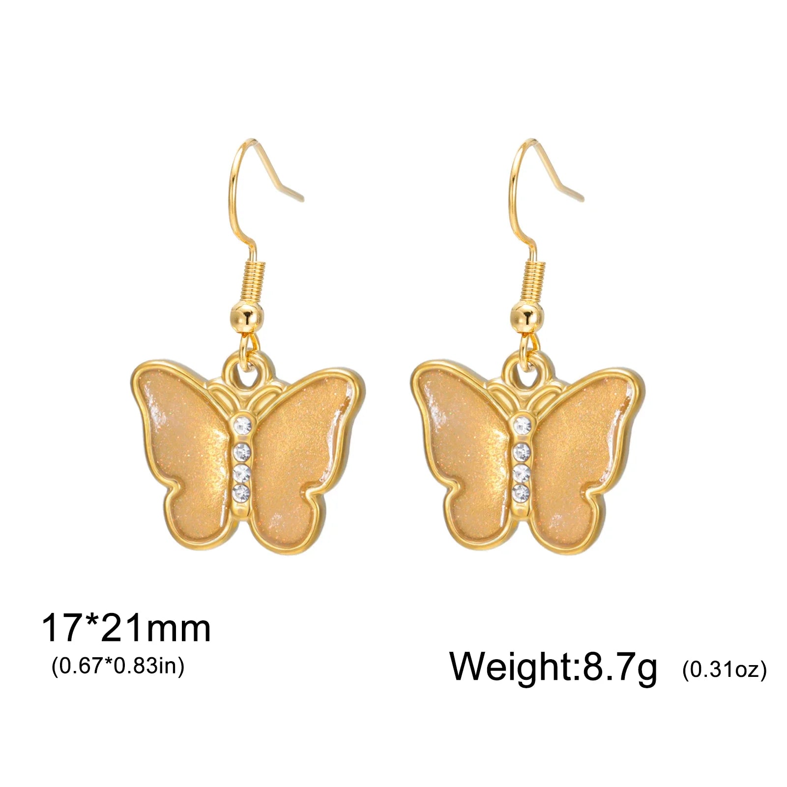 Cazador Stainless Steel Colorful Butterfly Earrings Drop Earrings For Women Girls Jewelry Party Birthday Gift Wholesale