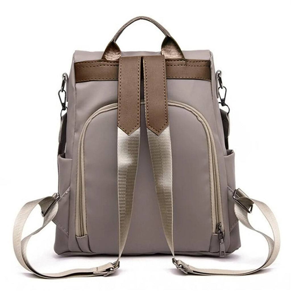 Women Backpack Casual Simple Solid Color Female School Bag Fashion Large Capacity All-match Travel Lady Shoulder Bag Black Khaki
