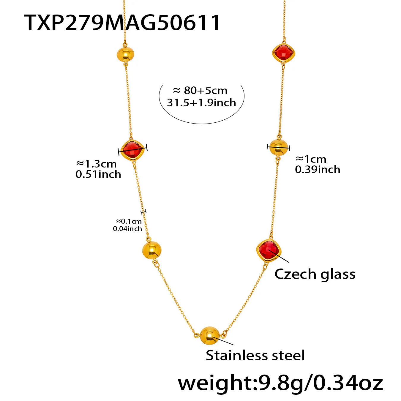 Nivora High Quality Multipcolor Glass Necklace For Women Stainless Steel Chain Charm Wedding Women Necklace Jewelry Accessory